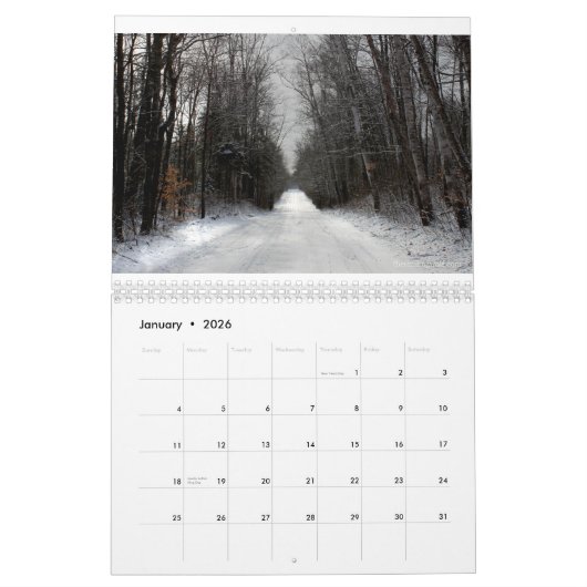 De veranderende seizoenen van het Michigan-schiere Kalender (Jan 2026)