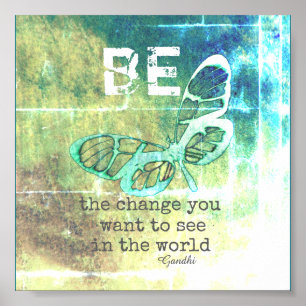 de verandering die Gandhi inspirerend quote poster