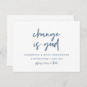 De verandering is goed, de Nieuwe Aankondiging van Briefkaart (Voorkant / Achterkant)