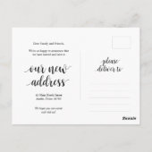 De verandering is goed, de Nieuwe Aankondiging van Briefkaart (Achterkant)