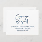 De verandering is goed, de Nieuwe Aankondiging van Briefkaart (Voorkant / Achterkant)