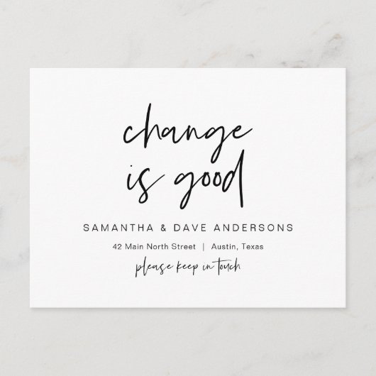 De verandering is goed, de Nieuwe Post van de Aank Briefkaart (Voorkant)