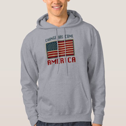 De verandering is in Amerika gekomen Obama Hoodie (Voorkant)