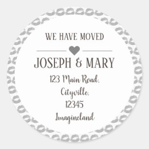 De verandering van adres zilveren lippen maakt dee ronde sticker