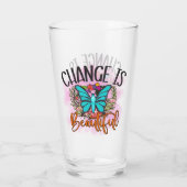 De verandering van de vlinder is prachtig citaat I Glas (Achterkant)