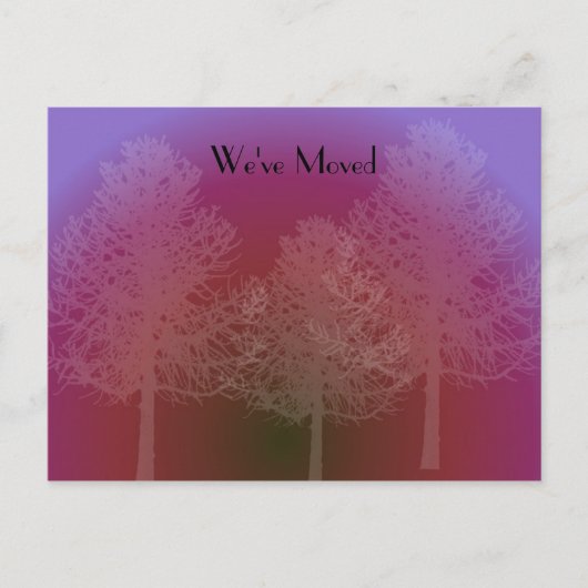 De Verandering van het Adres van de boom Silhouett Aankondigingskaart (Voorkant)