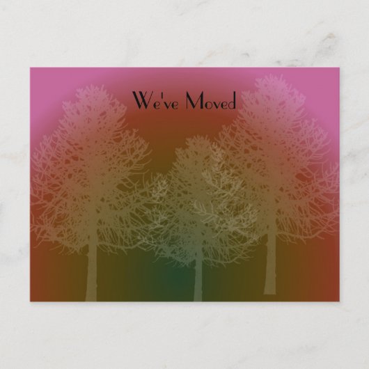 De Verandering van het Adres van de boom Silhouett Aankondigingskaart (Voorkant)