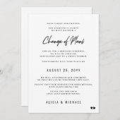 De verandering van het huwelijk van plannen modern aankondiging (Voorkant / Achterkant)