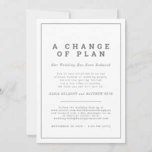 De verandering van het plan unnodig nu het stromen save the date