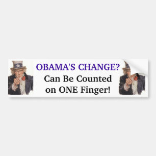 De verandering van Obama - kan op één vinger worde Bumpersticker