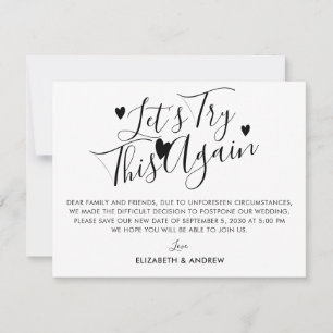 De verandering van plan van de Uitstel van het huw Aankondiging