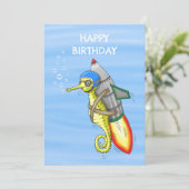 De verbazingwekkende gele raket zeepaardje kaart (Staand voorkant)