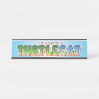 De verbazingwekkende Turtlecat Logo Bureau Naambordje