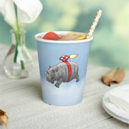 De verbazingwekkende vlucht van Rocket Hippo Papieren Bekers