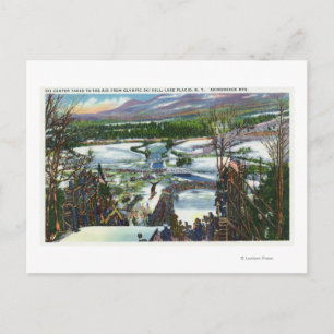 De Verbindingsdraad van de ski stijgt van de Briefkaart