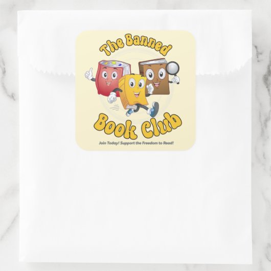 De verboden boekenclub vierkante sticker (Tas)