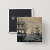 De verbondenheid van de bevrijdende expeditie van vierkante button 5,1 cm (Voorkant /achterkant)