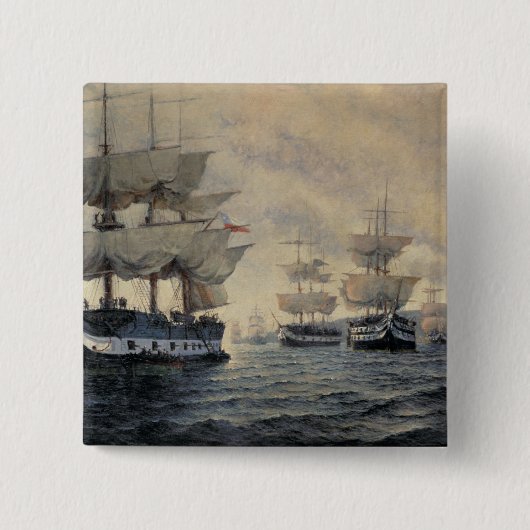 De verbondenheid van de bevrijdende expeditie van vierkante button 5,1 cm (Voorkant)