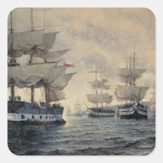 De verbondenheid van de bevrijdende expeditie van  vierkante sticker (Voorkant)