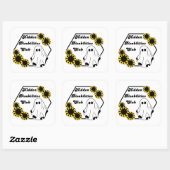 De verborgen Disability Club Sunflower Ghost Badge Vierkante Sticker (Vel)
