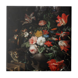 De verbouwde Bouquet door Abraham Mignon  Tegeltje