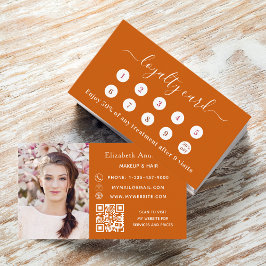 De verbrand oranje QR de bedrijfloyaliteitenkaart  Visitekaartje