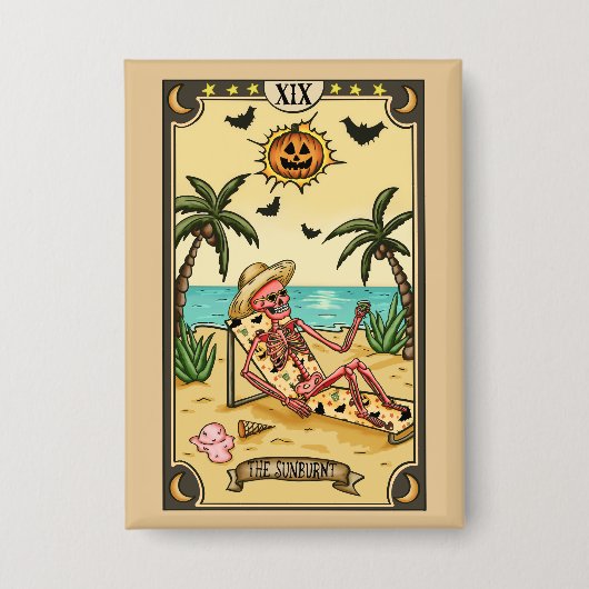 De Verbrande | Grappige Tarot Cad Knop Button (Voorkant)