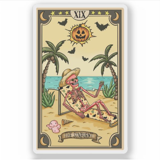 De Verbrande | Grappige Tarotkaartsticker Sticker (Voorkant)
