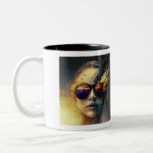 De verbrande Mok van de Bril van twee-Toon, 11 oz (Links)