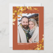 De verbrande Oranje Naherfstbruiloft Foto bewaart Save The Date (Voorkant)