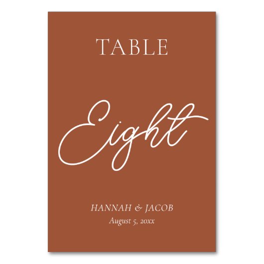 De verbrande Oranje Rust Wedding Acht Kaart (Voorkant)