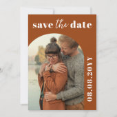 De verbrande Oranje Terracotta sparen de Uitnodigi Save The Date (Voorkant)