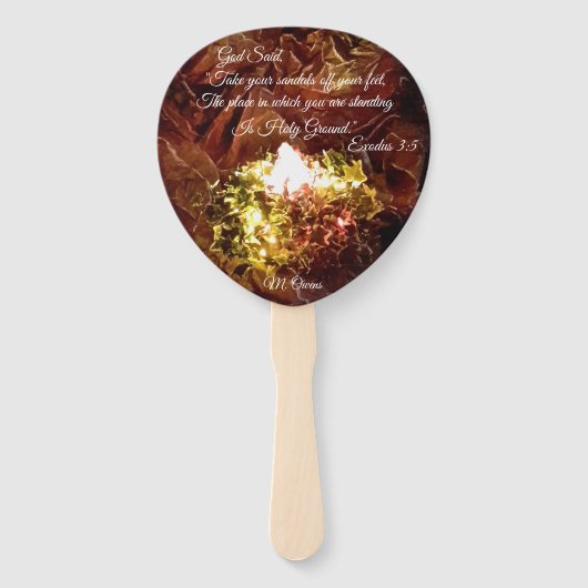 "De verbrande Struik" Handventilatoren Handwaaier (Achterkant)