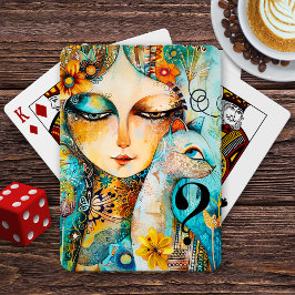 De verdachte kat Fine Art Pokerkaarten