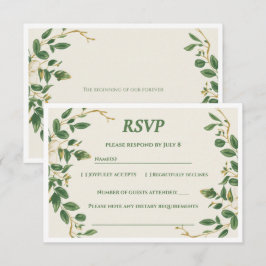 De Verdant Garden Huwelijksreactie RSVP Kaartje