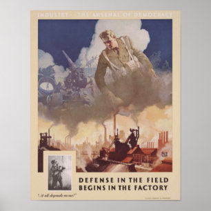 De verdediging van de Tweede Wereldoorlog in het v Poster