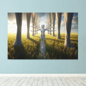 De verdeelde ziel in de oneindige oogst canvas afdruk (Insitu (Houten vloer))