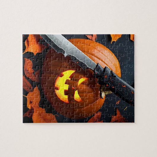 De verdorven pompoen puzzel legpuzzel (Horizontaal)