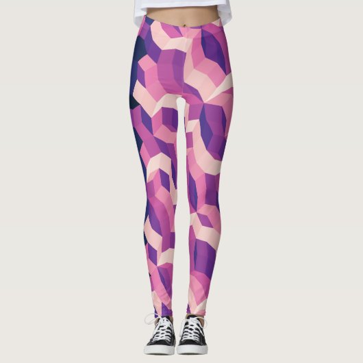 De verdwenen weg in roze en Paarse Leggings (Voorkant)