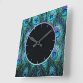 De Veren Aqua van de pauw Vierkante Klok (Hoek)