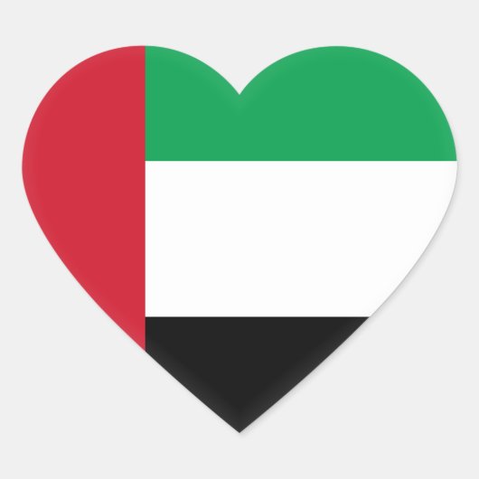 De verenigde Arabische Vlag van Emiraten Hart Sticker (Voorkant)