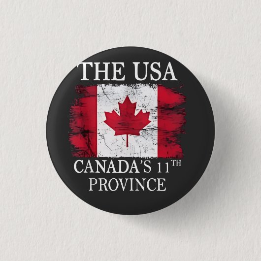 De Verenigde Staten, Canada's 11e Provincie Canada Ronde Button 3,2 Cm (Voorkant)