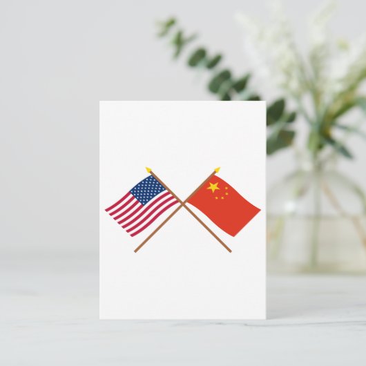 De Verenigde Staten en de Volksrepubliek China kru Briefkaart (Staand voorkant)