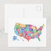 De Verenigde Staten in Names Briefkaart (Voorkant / Achterkant)