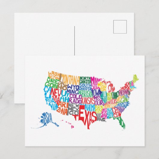 De Verenigde Staten in Names Briefkaart (Voorkant / Achterkant)