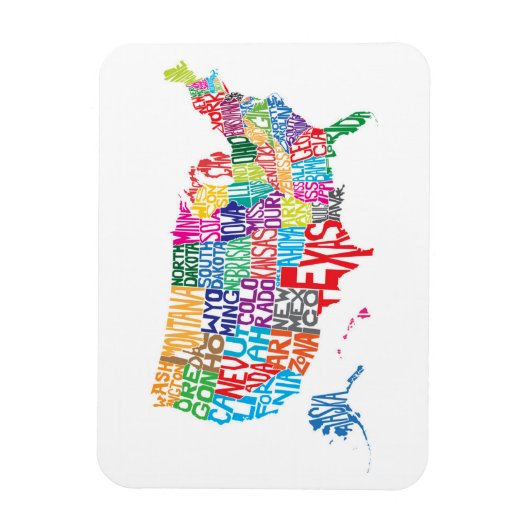 De Verenigde Staten in Names Magneet (Verticaal)