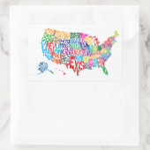 De Verenigde Staten in Names Rechthoekige Sticker (Tas)