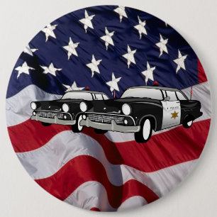 De Verenigde Staten van Amerika 59 vintage politie Ronde Button 6,0 Cm