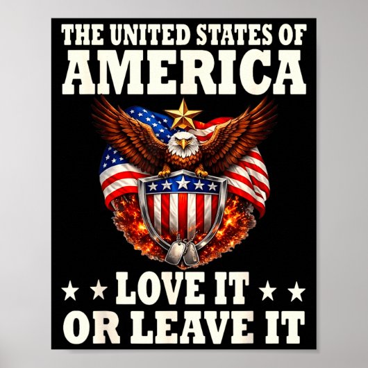 De verenigde staten van amerika liefde of verlaat poster (Voorkant)