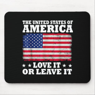 De verenigde staten van amerika love or leave vlag muismat